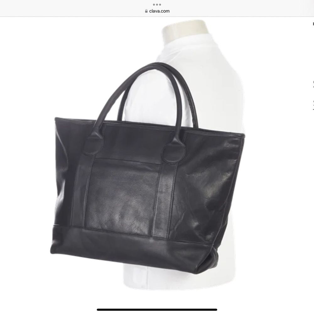 CLAVA NANTUCKET LEATHER TOTE - Picture 4 of 13